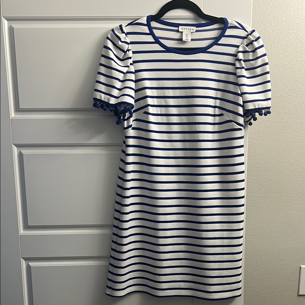 Heyton Royal Blue and White Striped Mini Dress
